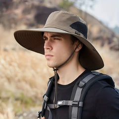 Men's Foldable Denim Bucket Hat with Hood Rope