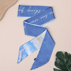 Butterfly Flower Pattern Neckerchief Long Skinny Scarf