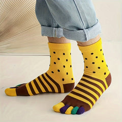 Men's Split Toe Tabi Socks Crew Novelty Anti odor Sweat Absorption