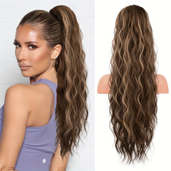 50 8 Cm Long Water Wave Ponytail Extensions Synthetic Fiber Hair Extensions
