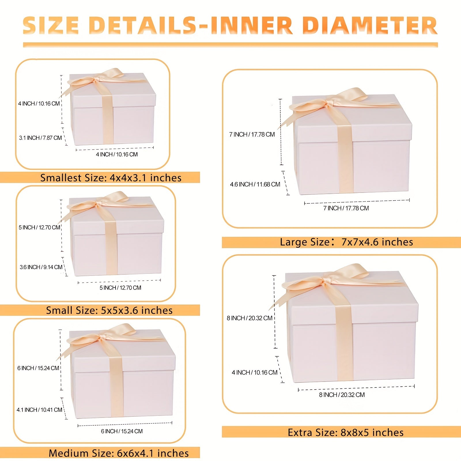 5pcs Nesting Gift Boxes With Lids for Women Birthday Holiday Valentine Xmas