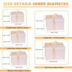 5pcs Nesting Gift Boxes With Lids for Women Birthday Holiday Valentine Xmas