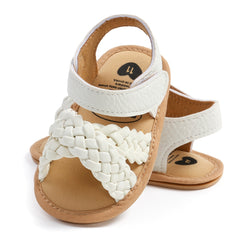 Baby Girls Braided Strap Sandals Hook & Loop Infant Summer Shoes