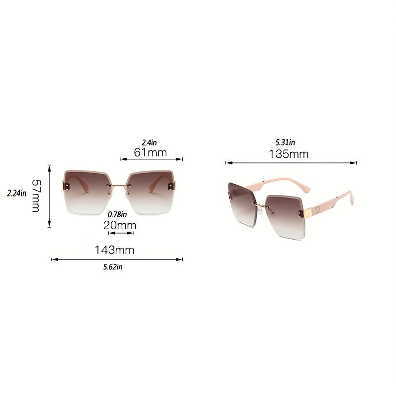 Rimless Sunglasses Gradient Glasses UV400