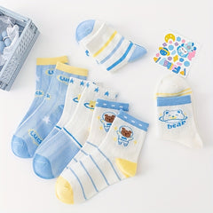 5 Pairs Boys Kids Thin Mesh Breathable Deodorant Socks