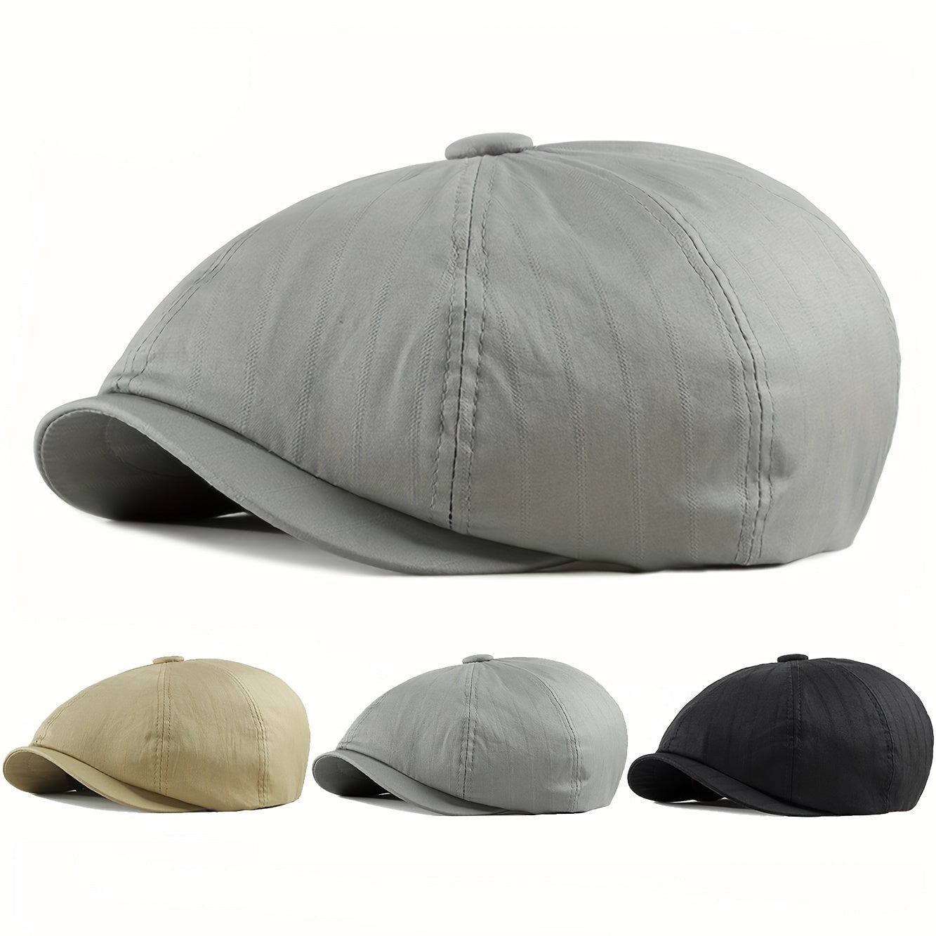 Newsboy Hat Men Outdoor Casual Sunshade Beret British Retro Octagonal Hat