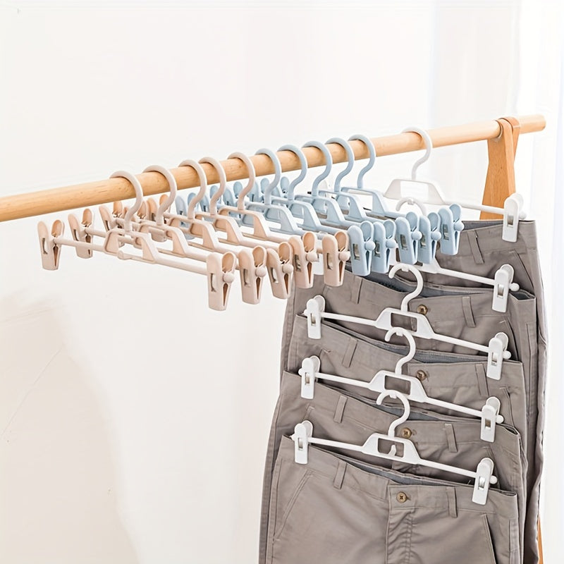 5pcs Clothes Hanger Clip Non-slip Hanging Rack Trouser Hanger Stack