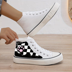 Cat Print Plush Lined Chunky Sneakers