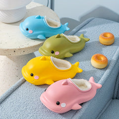Cartoon Plus Fleece House Shoes Non Slip Soft Bottom for Boys and Girls