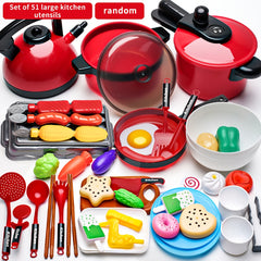 Kids Mini Kitchen Pretend Play Set with Realistic Food and Vegetable Toys