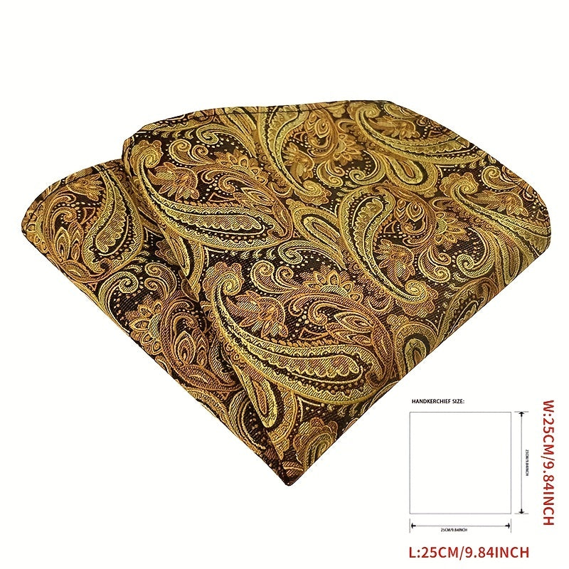 3pcs Paisley Jacquard Necktie Set For Men