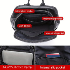 Casual Leather Backpack 35 56 Cm Laptop Bag Lightweight