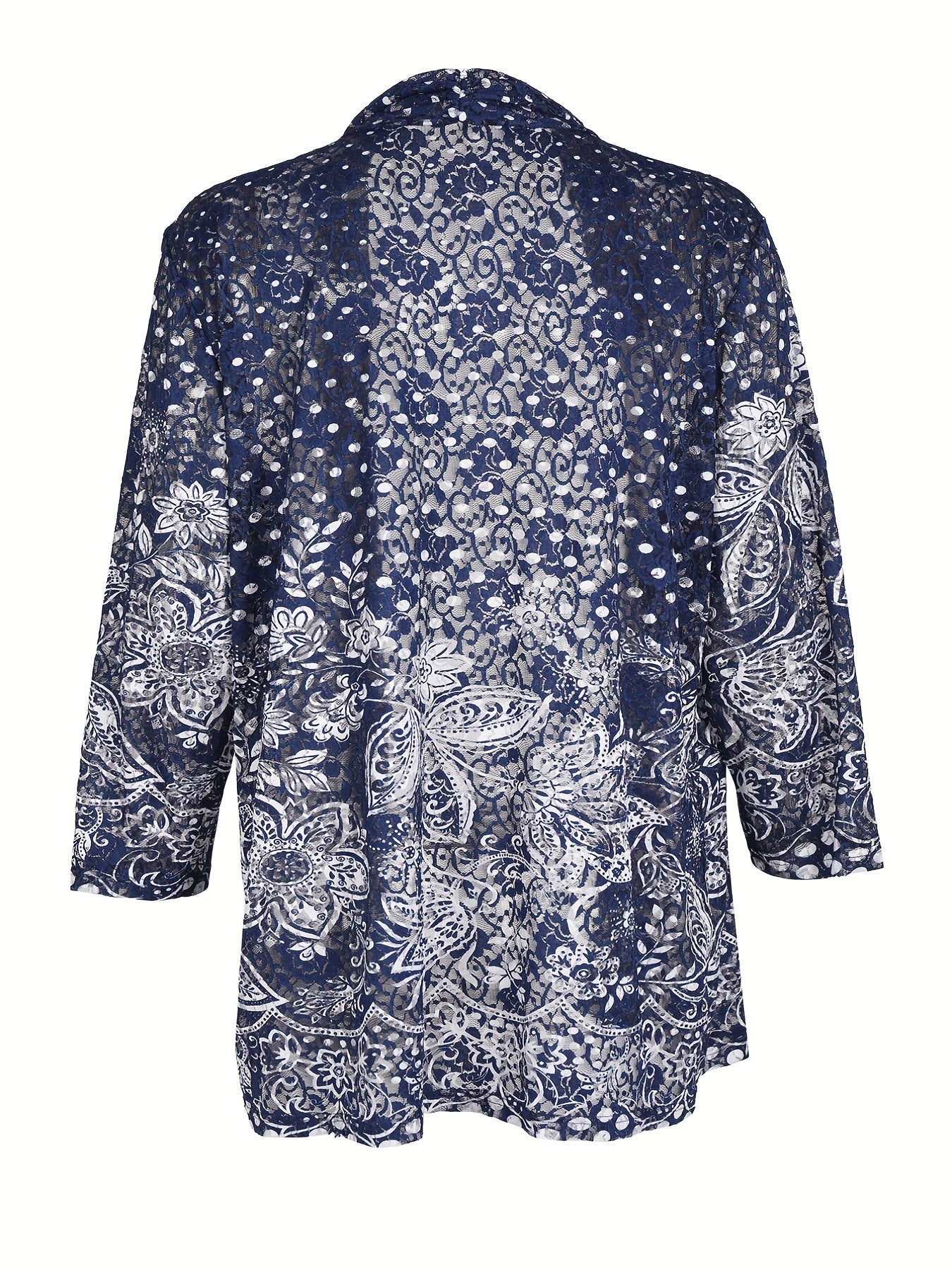 Boho Cardigan Women's Plus Paisley Print Long Sleeve Open Front
