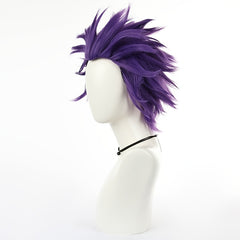 Men's Purple Anime Cosplay Wig Short Hair Costume Halloween Xmas Synthetic