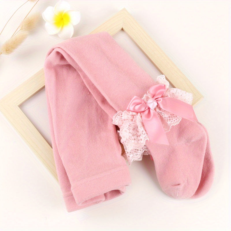 Baby Kids Lace Bow Princess Pantyhose Tights Girls Dress Stocking