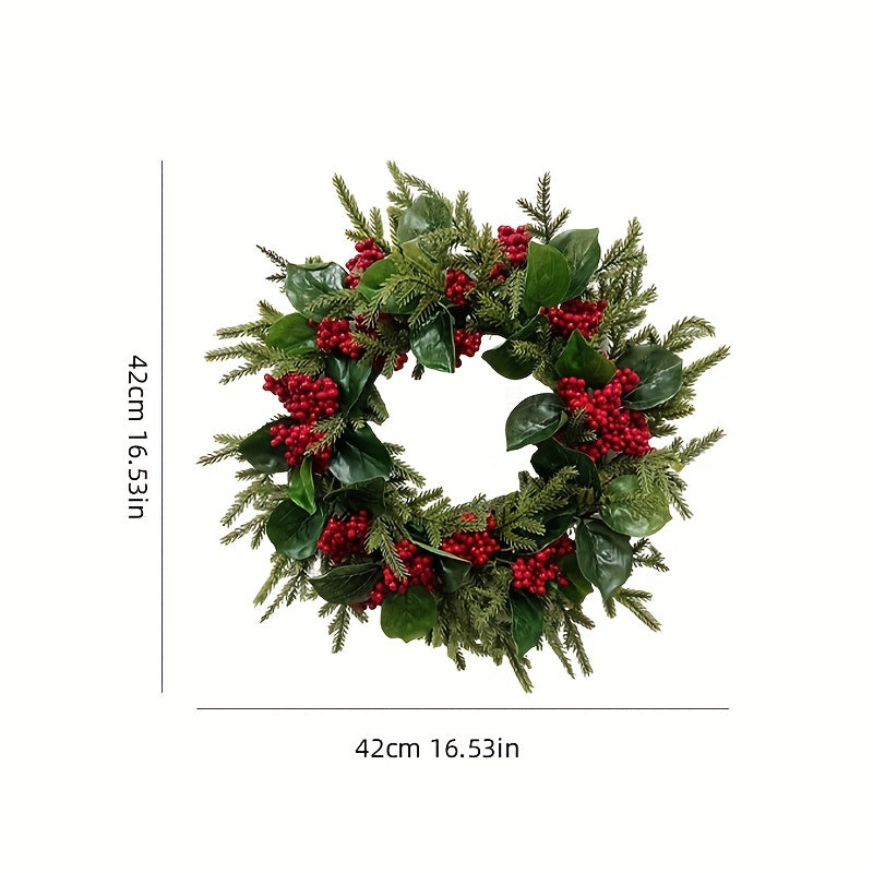 Christmas Red Fruit Wreath For Front Door Hanging - Home Decor