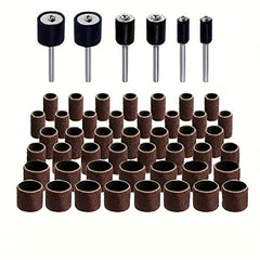 51pc Sanding Drum Kit for Drills - Rubber Drum Mandrels, 50 Sanding Sleeves