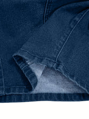 Plus Size High Rise Button Fly Denim Shorts