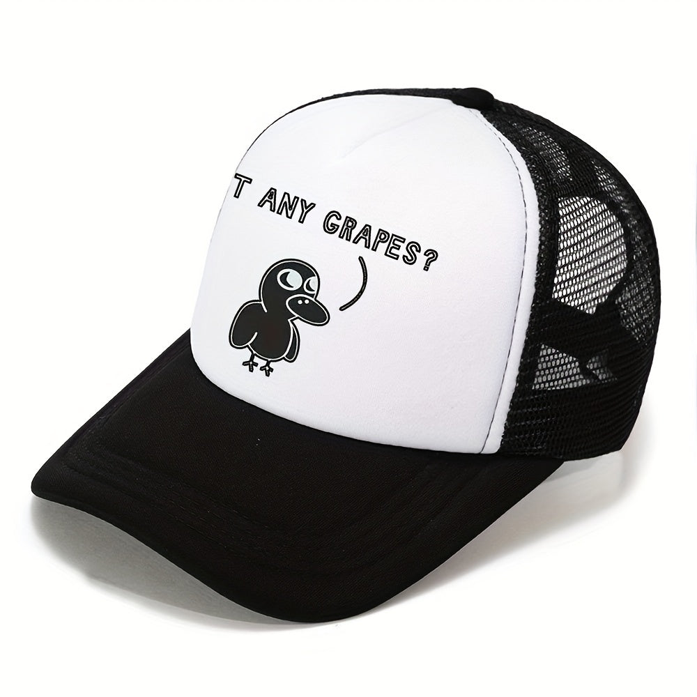 T ANY GRAPES Print Breathable Sunshade Mesh Hat Baseball Cap Driver Hat