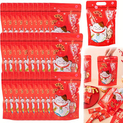 50pcs Year Gift Bags Year Stand Up Pouch Bags Candy Cookie Zip Lock Pouches