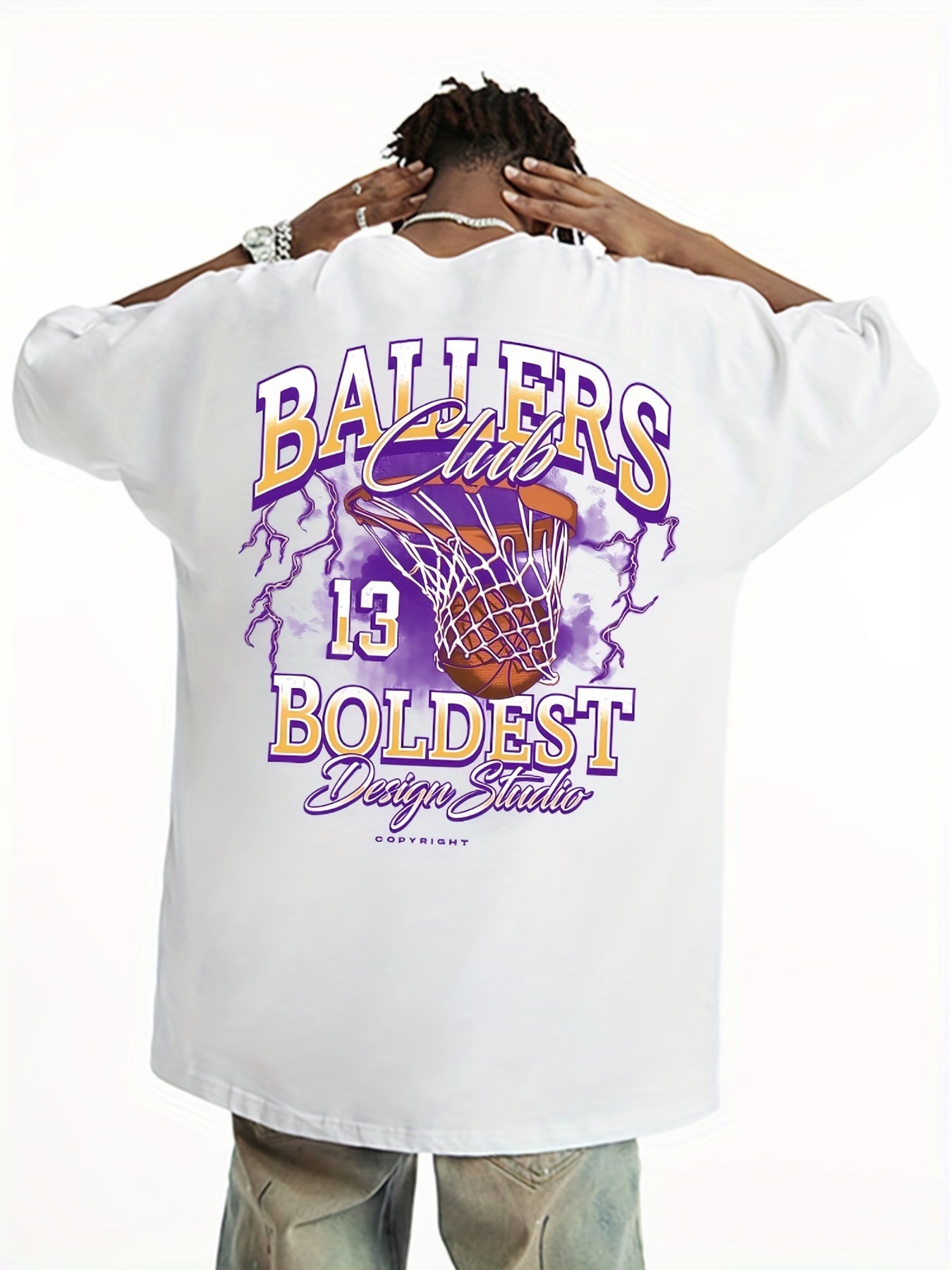 Men's Basketball Graphic T Shirt for Hip Hop Style