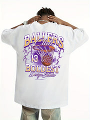 Men's Basketball Graphic T Shirt for Hip Hop Style