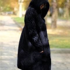 Hooded Cardigan Button Front Long Sleeve Sweater