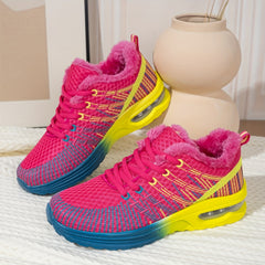 Women's Air Cushion Sole Sneakers Lace Up Round Toe Sport Shoes