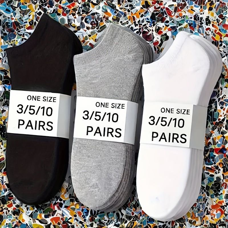 10 Pairs Solid Sports Ankle Socks Women's Stockings