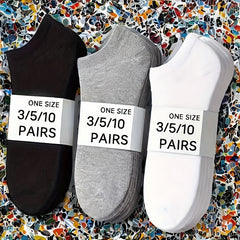 10 Pairs Solid Sports Ankle Socks Women's Stockings