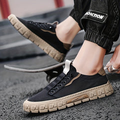 Men's Lace Up Sneakers Lightweight Comfy Non slip Skate Shoes