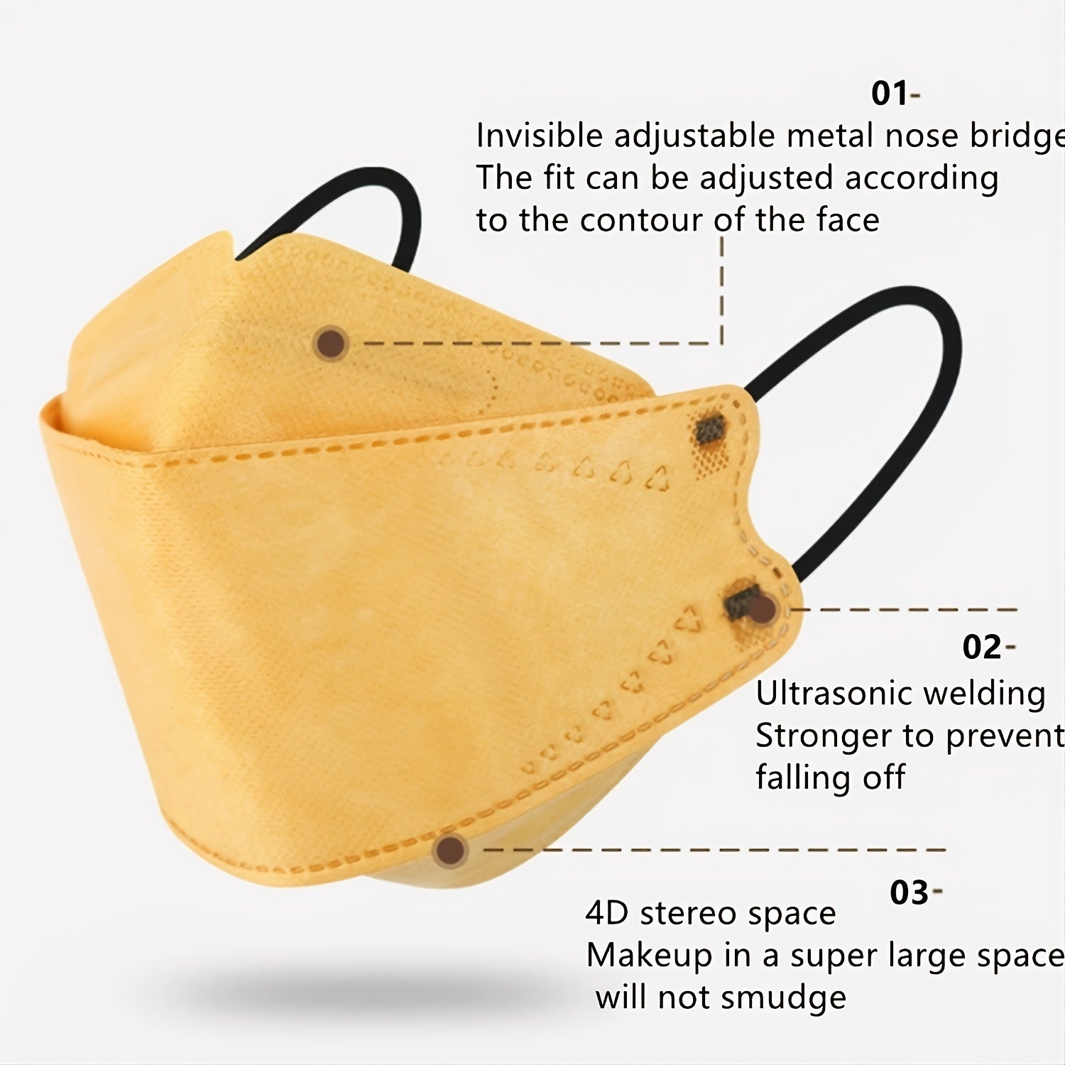 60pcs KF94 Face Masks 4 Layer Disposable Safety Protection for Adults