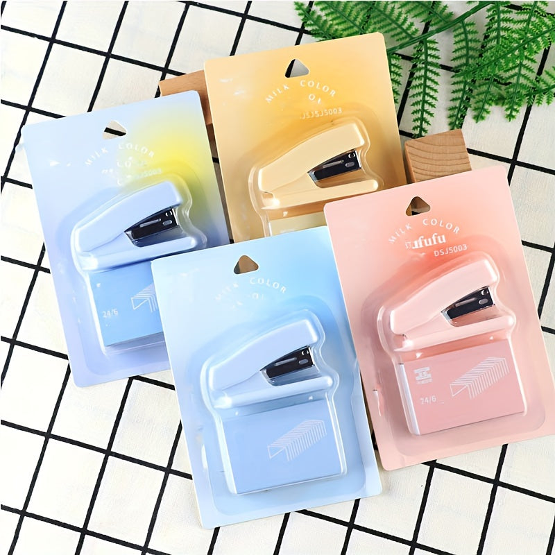 1PC Cartoon Mini Acrylic Stapler Portable Multifunctional Stapler