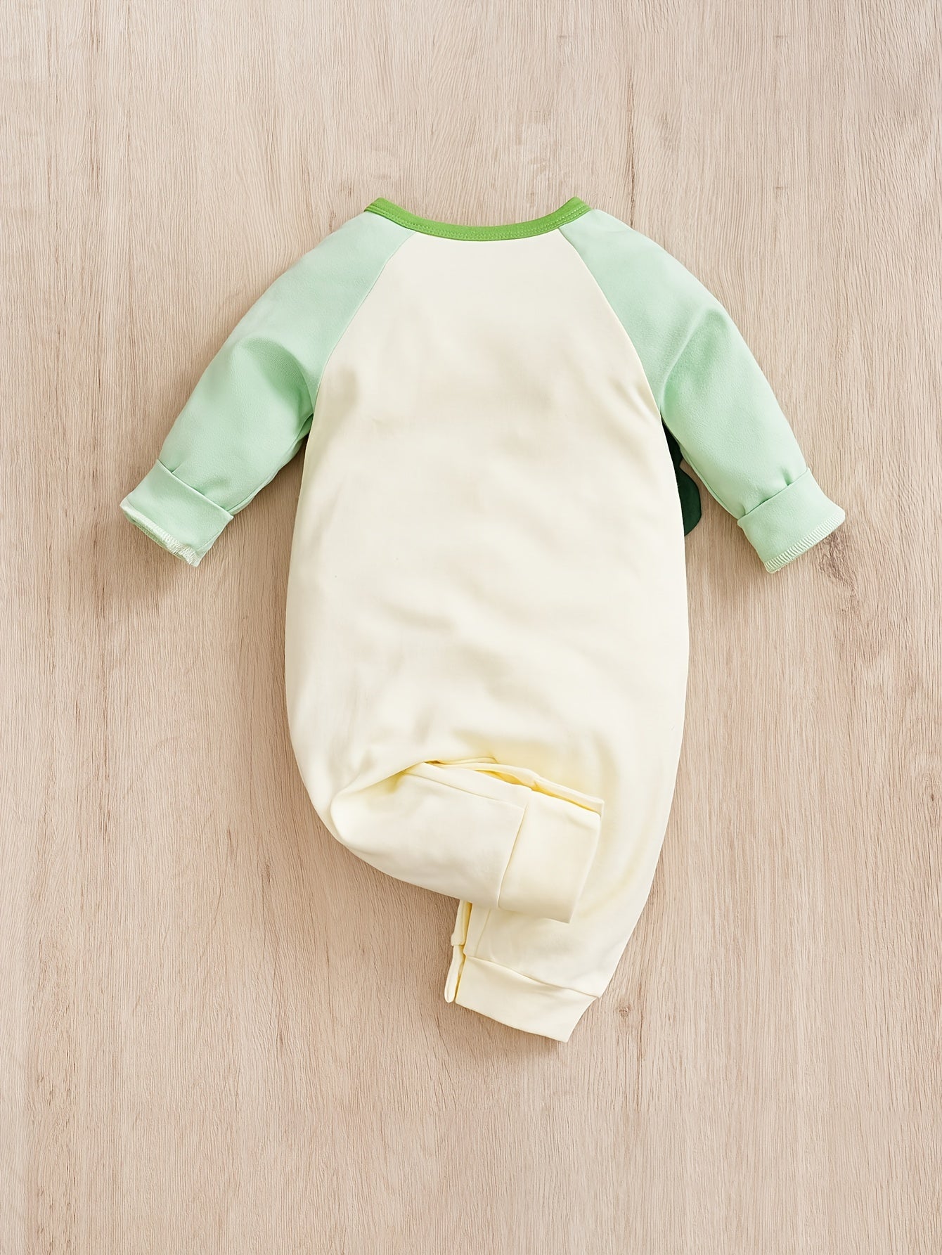 Cotton Dinosaur Pattern Stitching Long Sleeve Baby Bodysuit
