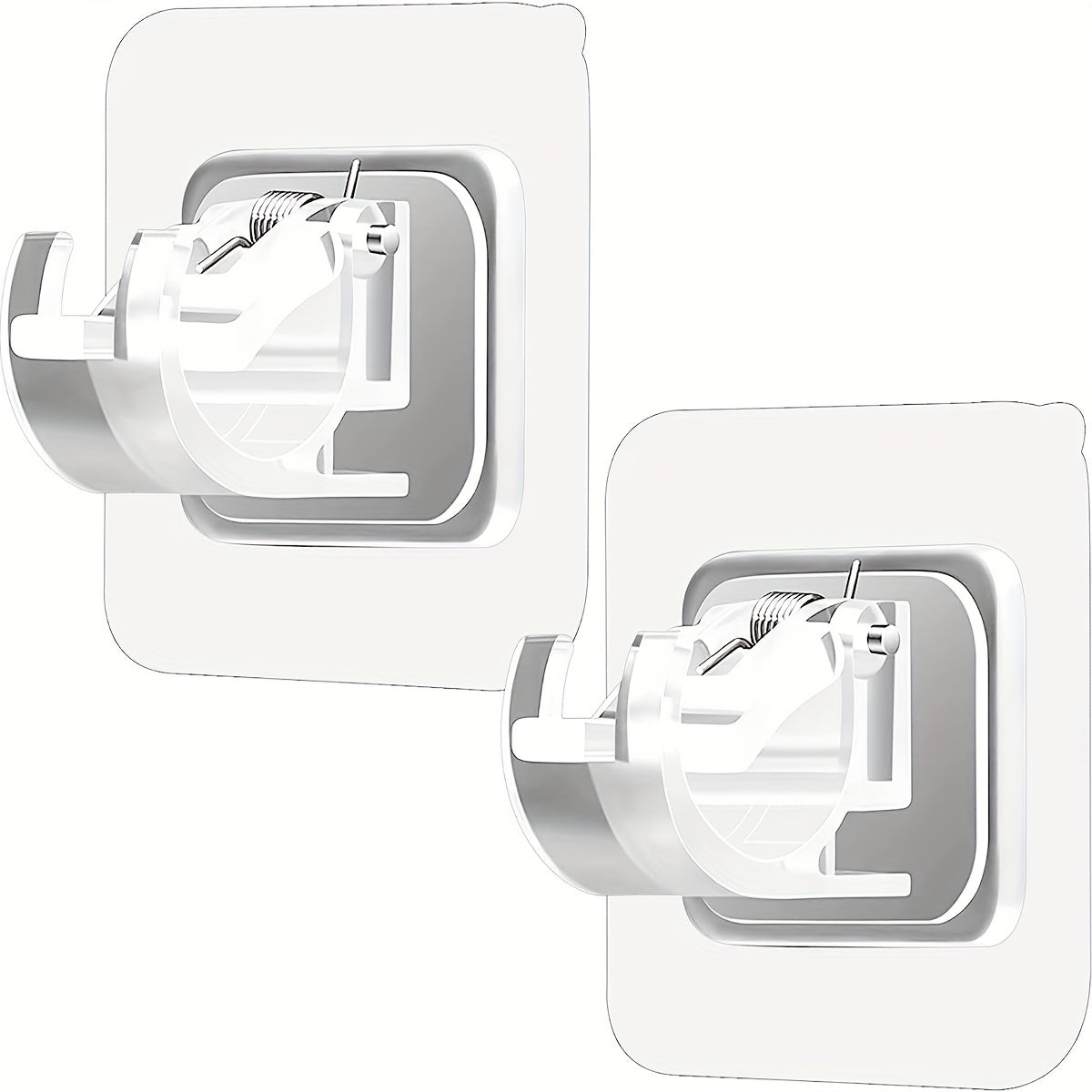 2pcs Self Adhesive Curtain Rod Brackets Nail Free