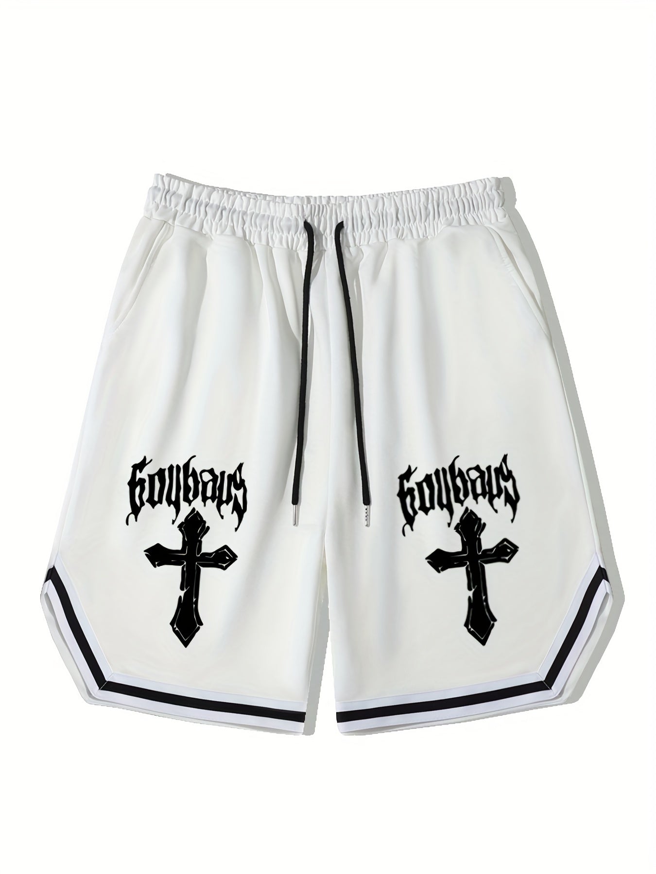 Men's Cross Graphic Drawstring Stretchy Shorts
