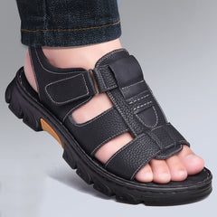 Men's Open Toe Hook And Loop Sandals Non Slip Comfortable Beach Shoes Summer