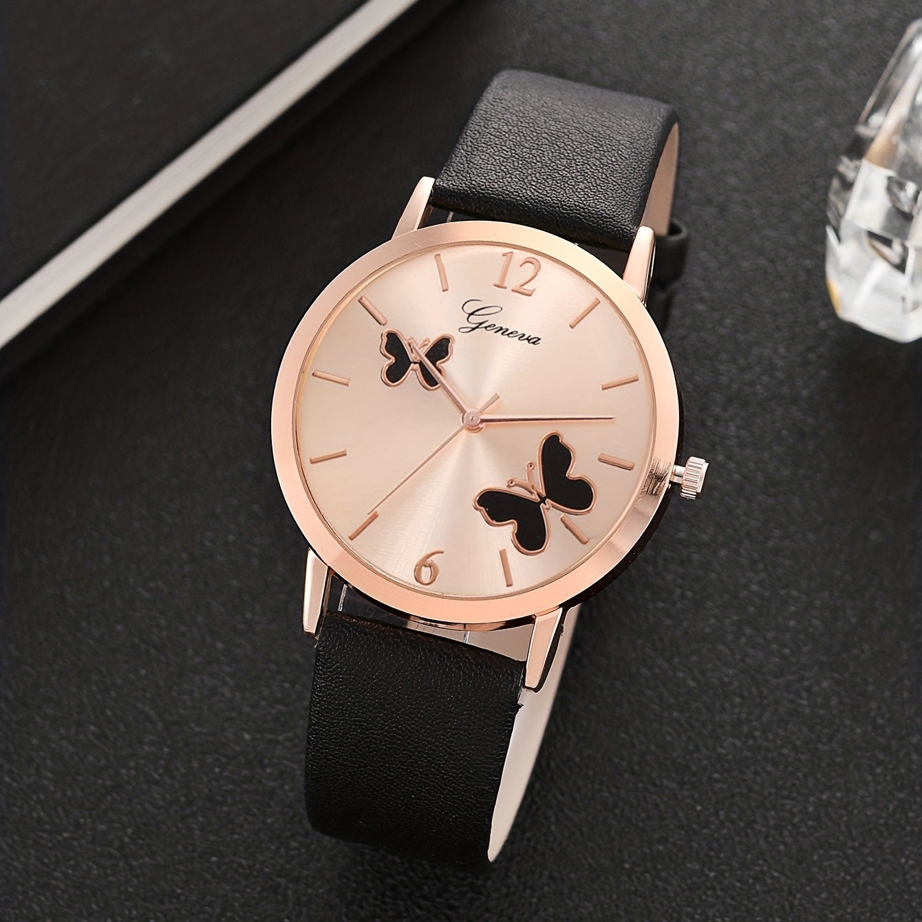 Butterfly Watch with Rhinestones & Starry Sky Dial - Set of 5