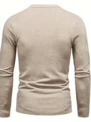 Grandpa Print Men's Casual Warm Mid Stretch Crew Neck Pullover Sweater