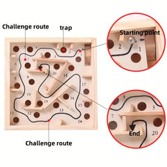 Wooden Hand Eye Coordination Maze for Focus & Balance Art