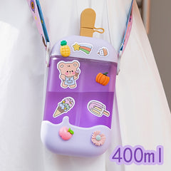 400ml Ice Cream Water Cup Portable Cartoon Bottle