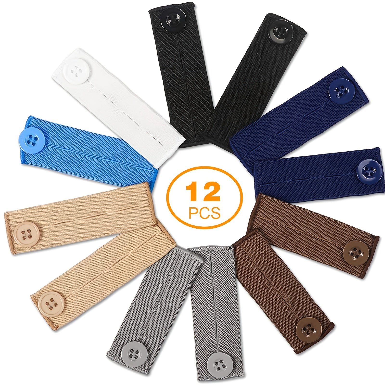 Elastic Waist Extension Belt for Jeans & Pants Adjustable Button Extenders