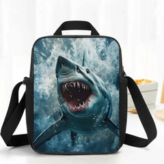 Shark Insulated Lunch Bag Adjustable Strap Thermal Tote for Work Travel