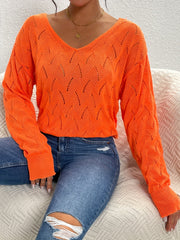 Back Button Sweater Long Sleeve Fall/Winter Casual Women's Clothing