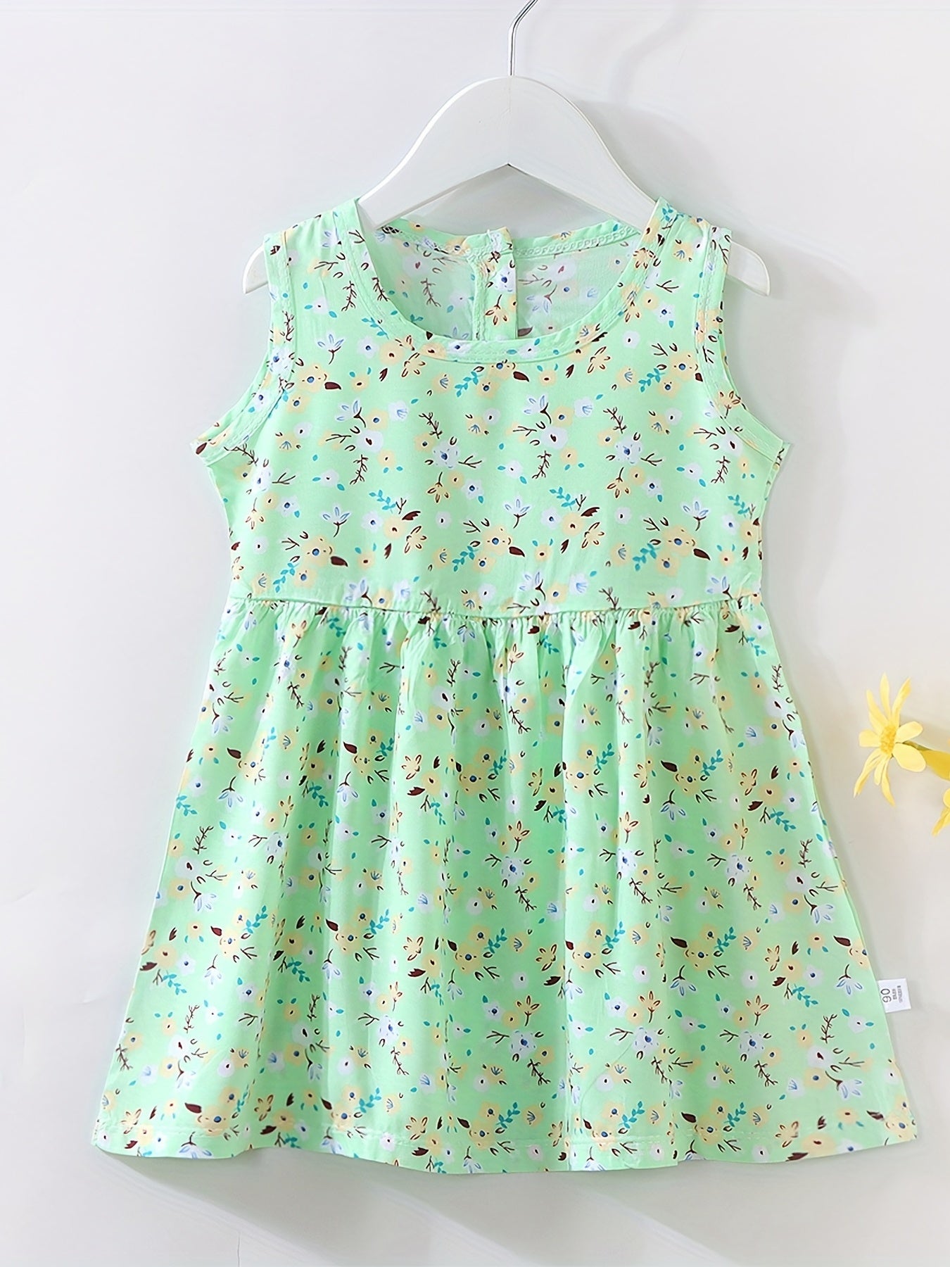 Girls Floral Cotton Silk Dress Princess Dress Kids Summer Sleep Dress