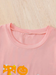 Girls Halloween Dress 'Trick Or Treat' Print Summer Casual Short Sleeves