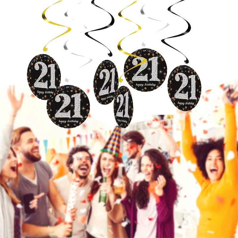 Unforgettable 21st Birthday: 12 Piece PVC Spiral Charm Decor
