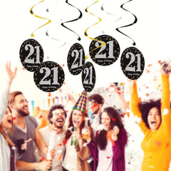 Unforgettable 21st Birthday: 12 Piece PVC Spiral Charm Decor