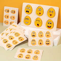 12pcs Expression Matching Toys Montessori Cognitive Teaching Aids