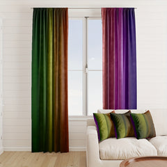 Dark Rainbow Curtains Set of 2 Rod Pocket Kitchen Cafe Living Room Decor